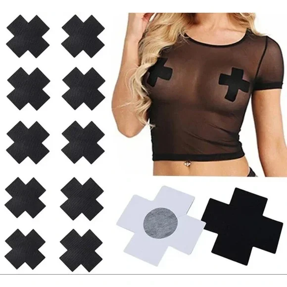Black X Nipple Cover Pasties Set! - Picture 6 of 6